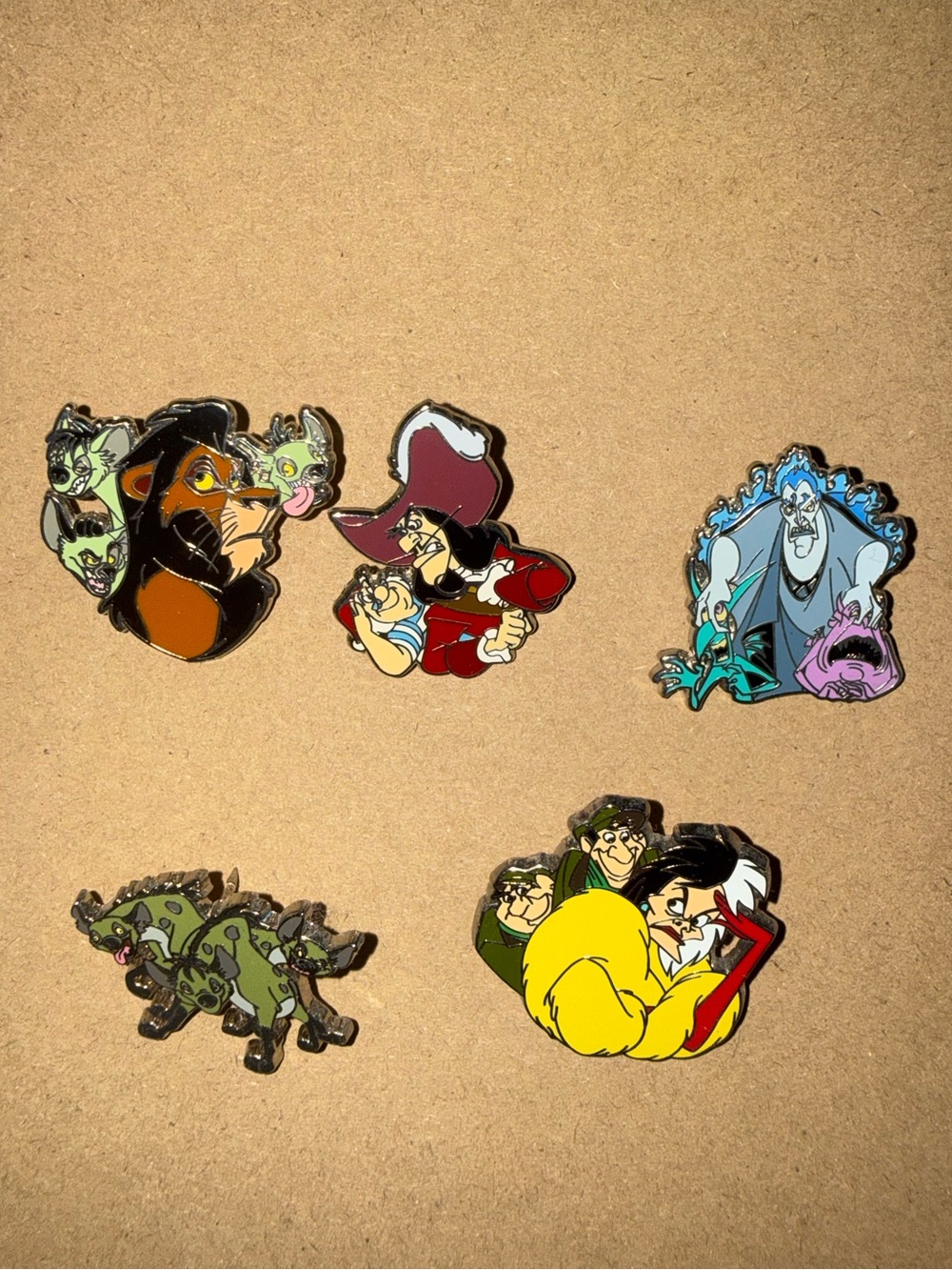 Disney Villains Enamel Pin Set of 5